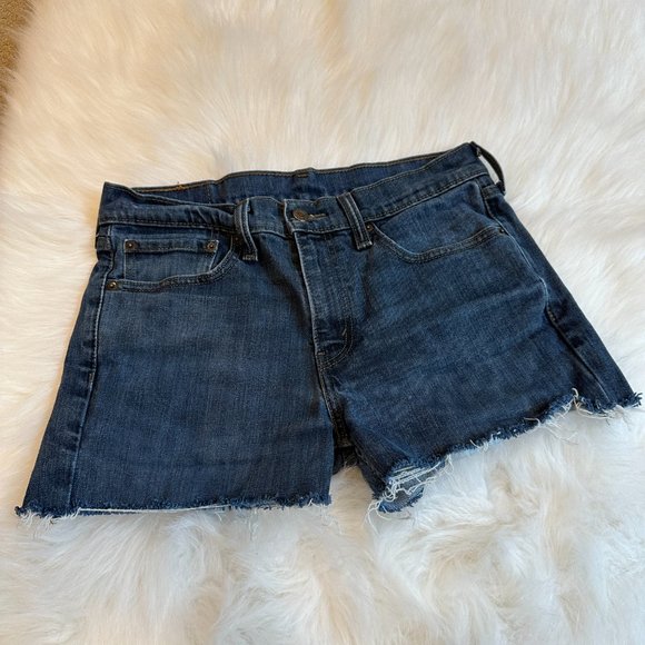 Levi's 511 Shorts Denim Slim Fit DYI Cutoff Jean Boho Coastal Festival Size 32 - Picture 4 of 9